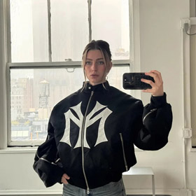 Mowalola Zip-Up Embroidered Bomber Jacket-4819  